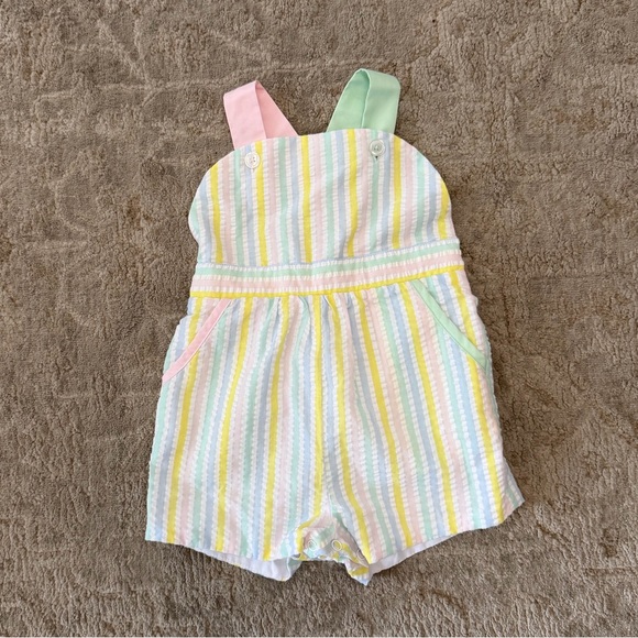 The Beaufort Bonnet Company Other - The Beaufort Bonnet Company Pastel Striped Romper 2T